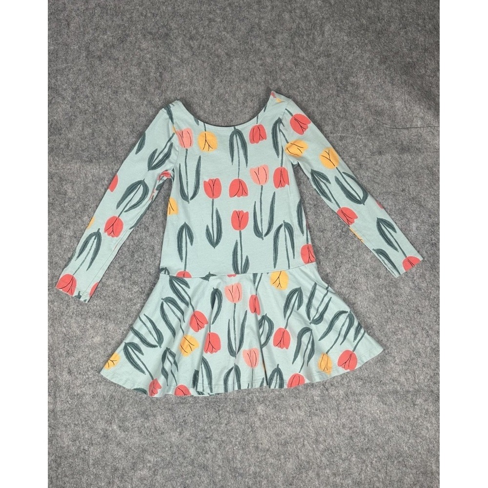 Tea Drop Waist Skater Dress Kids Girls Tulips Spring Size 6yo